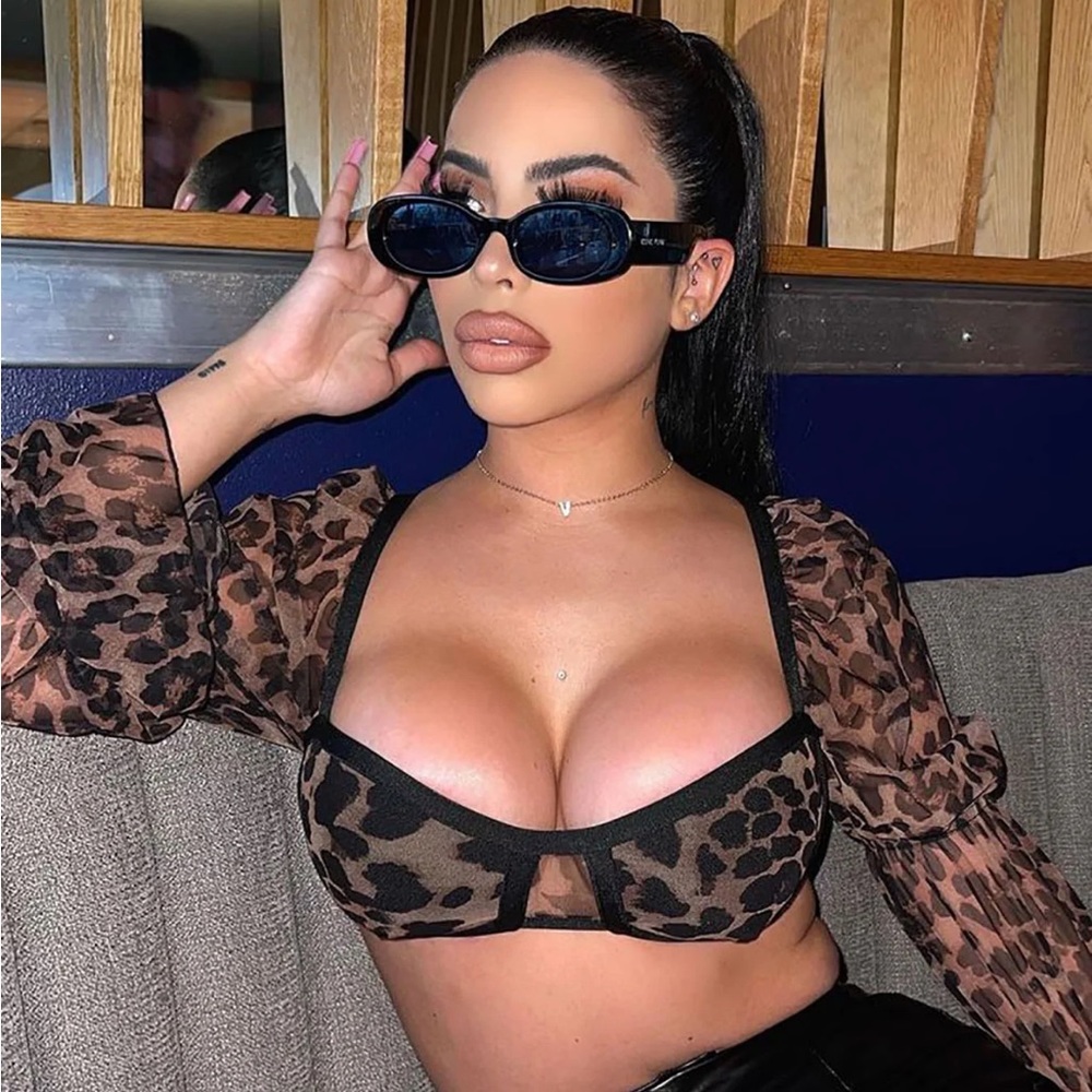Fashion Nova Leapord Print Crop Top Bralette